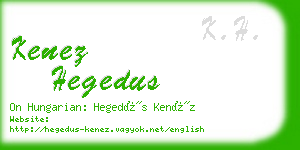 kenez hegedus business card